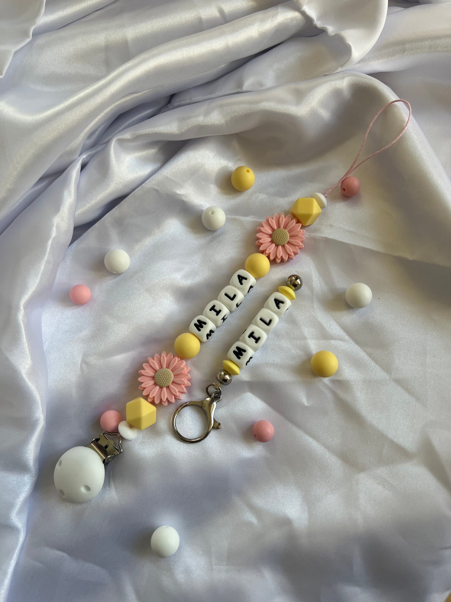 Speenkoord & sleutelhanger set mila